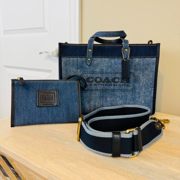 Coach Denim Field Tote 30, EUC, some imperfections - Picture 14 of 14